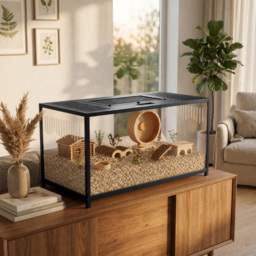 PawHut Large Hamster Cage, Chewproof Metal Rat Cage with Openable Top for Syrian Dwarf Hamster, Gerbil, 100 x 50 x 52.5 cm - thumbnail 9
