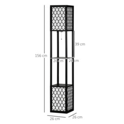 HOMCOM Floor Lamp w/ Shelves, Dual Light, Modern Tall Standing Lamps for Living Room, Bedroom, w/ Pull Chain Switch (Bulb not Included) - Aosom UK - thumbnail 3