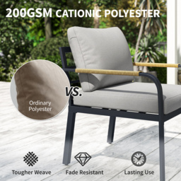 Outsunny 7 Seater Garden Furniture Set, Metal Garden Sofa Set with Cushions, Outdoor Furniture Conversation Sets, Light Grey - thumbnail 5