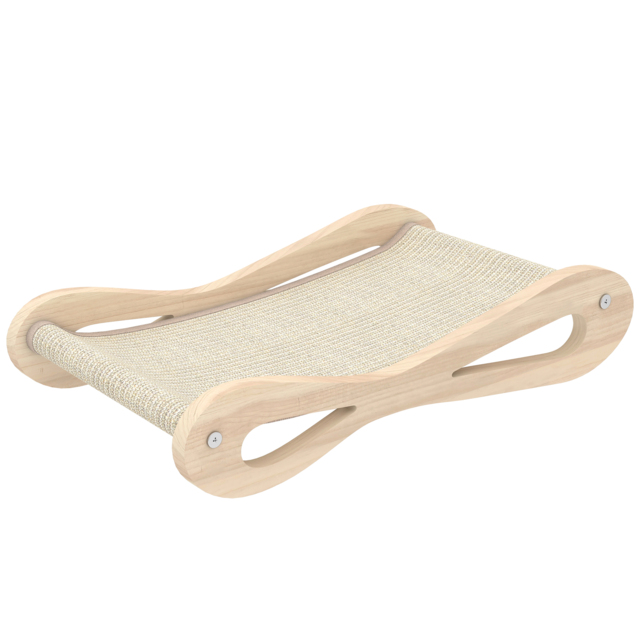 PawHut 2 in 1 Sisal Cat Scratcher Bed Cat Scratching Board and Lounger 60 x 35 x 13 cm Cream White - image 1
