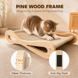 PawHut 2 in 1 Sisal Cat Scratcher Bed Cat Scratching Board and Lounger 60 x 35 x 13 cm Cream White - thumbnail 6