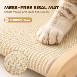 PawHut 2 in 1 Sisal Cat Scratcher Bed Cat Scratching Board and Lounger 60 x 35 x 13 cm Cream White - thumbnail 5