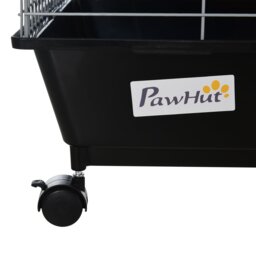 PawHut Steel Small 2-Tier Small Guinea Pigs Hutches w/ Accessories Blue/Orange - Aosom UK - thumbnail 8