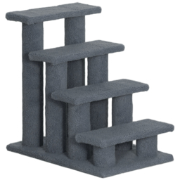 PawHut Pet Steps, Portable Stairs for Bed Access, Suitable for Cats & Older Animals, 63.5x43x60cm, Grey - Aosom UK - thumbnail 1