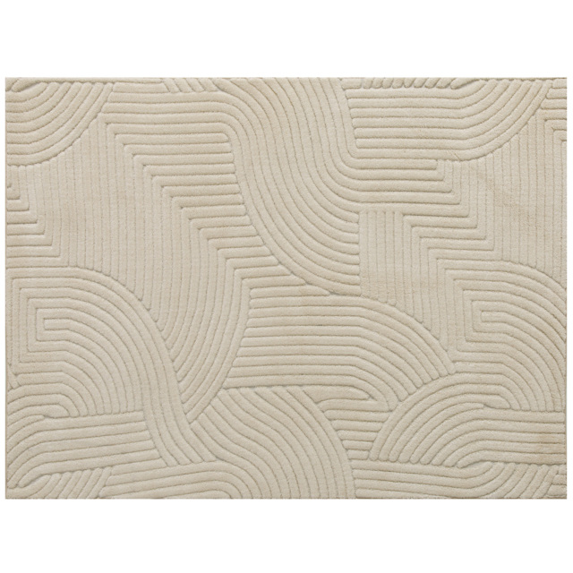 HOMCOM Modern Geometric Rug, Thick & Plush, Non-Slip, 230 x 160 cm – Cream, Living Room/Bedroom/Office - image 1