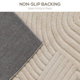 HOMCOM Modern Geometric Rug, Thick & Plush, Non-Slip, 230 x 160 cm – Cream, Living Room/Bedroom/Office - thumbnail 5