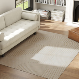 HOMCOM Modern Geometric Rug, Thick & Plush, Non-Slip, 230 x 160 cm – Cream, Living Room/Bedroom/Office - thumbnail 8