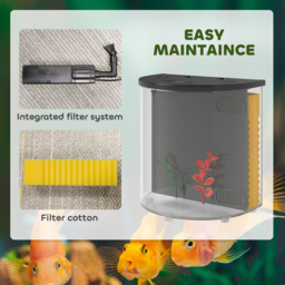 PawHut 3L Small Fish Tank with Filter System, LED Light, Small Fish Tank for Betta, Goldfish, Shrimp, Black - thumbnail 4
