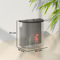 PawHut 3L Small Fish Tank with Filter System, LED Light, Small Fish Tank for Betta, Goldfish, Shrimp, Black - thumbnail 3