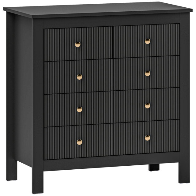 HOMCOM Elegant Chest of Five Drawers - Black - image 1