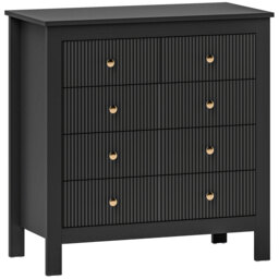 HOMCOM Elegant Chest of Five Drawers - Black - thumbnail 1