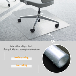 HOMCOM Office Carpet Protector Chair Mat Clear Spike Non Slip Chairmat Frosted Lipped - Aosom UK - thumbnail 4