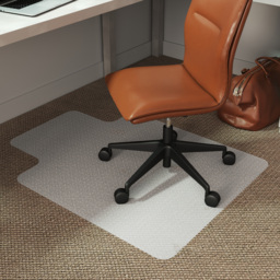 HOMCOM Office Carpet Protector Chair Mat Clear Spike Non Slip Chairmat Frosted Lipped - Aosom UK
