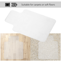 HOMCOM Office Carpet Protector Chair Mat Clear Spike Non Slip Chairmat Frosted Lipped - Aosom UK - thumbnail 6