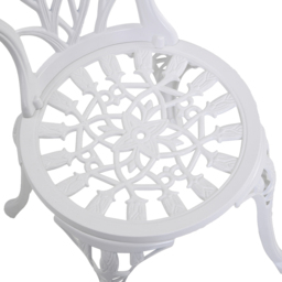 Outsunny Garden Bistro Set for 2, Outdoor Aluminium Garden Table and Chairs with Umbrella Hole for Balcony, White - Aosom UK - thumbnail 9