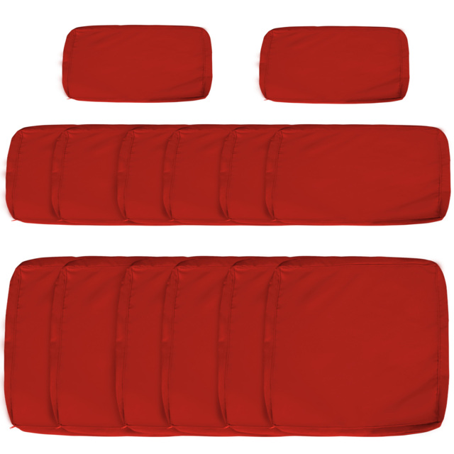 Outsunny Set of 14 Outdoor Cushion Covers - Red - image 1