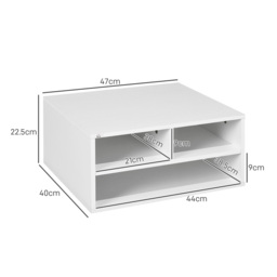 HOMCOM Three-Compartment Printer Storage Cabinet - White - Aosom UK - thumbnail 3