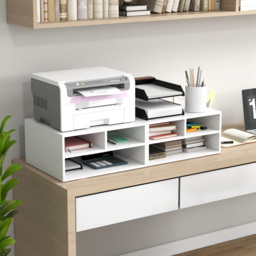 HOMCOM Three-Compartment Printer Storage Cabinet - White - Aosom UK - thumbnail 7