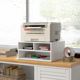 HOMCOM Three-Compartment Printer Storage Cabinet - White - Aosom UK - thumbnail 8