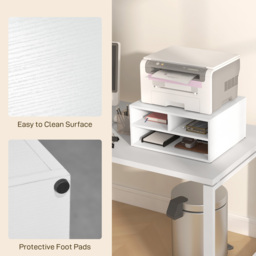 HOMCOM Three-Compartment Printer Storage Cabinet - White - Aosom UK - thumbnail 5