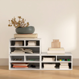 HOMCOM Three-Compartment Printer Storage Cabinet - White - Aosom UK - thumbnail 6