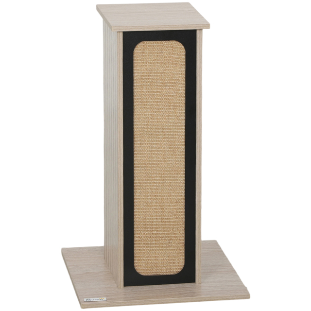 PawHut 63cm Cat Scratching Post, Cat Scratcher with Replaceable Scratching Board, Top Perch, Sisal Scratch Mat, Oak - image 1