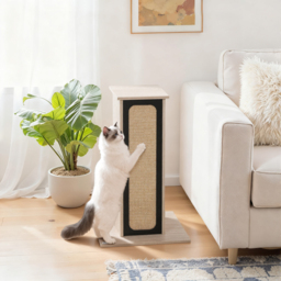 PawHut 63cm Cat Scratching Post, Cat Scratcher with Replaceable Scratching Board, Top Perch, Sisal Scratch Mat, Oak - thumbnail 8