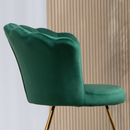 HOMCOM Velvet-Feel Lotus Petal Accent Chair - Green - Aosom UK - thumbnail 8