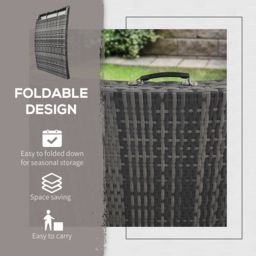 Outsunny Rattan Folding Sun Lounger Outdoor Chair with Cushion and Pillow Grey - thumbnail 7