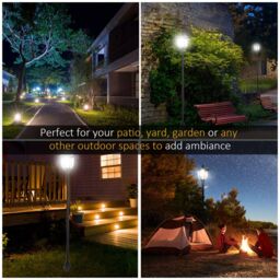 Outsunny 2 Pieces Outdoor Garden Solar Post Lamp Sensor Dimmable LED Lantern Bollard Pathway 1.6M Tall – Black - Aosom UK - thumbnail 7