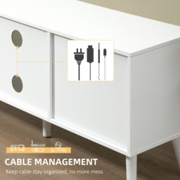 HOMCOM Morden TV Cabinet, TV Stand for TVs Up to 50 Inches with Storage Compartments and Drawer, White & Grey - Aosom UK - thumbnail 6