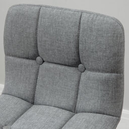 HOMCOM Bar Chair Set of 2 Armless Button-Tufted Counter Height Bar Chairs with Wood Legs & Footrest, Cat Scratch Anti, Grey - Aosom UK - thumbnail 8