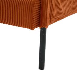 Oversized Two-Seater Corduroy Sofa with Ergonomic Curves, Comfortable Loveseat with Dual Side Storage Pockets, 171L x 72W x 80H cm, Orange - Aosom UK - thumbnail 9