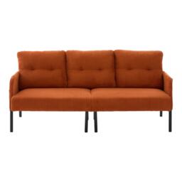 Oversized Two-Seater Corduroy Sofa with Ergonomic Curves, Comfortable Loveseat with Dual Side Storage Pockets, 171L x 72W x 80H cm, Orange - Aosom UK - thumbnail 2