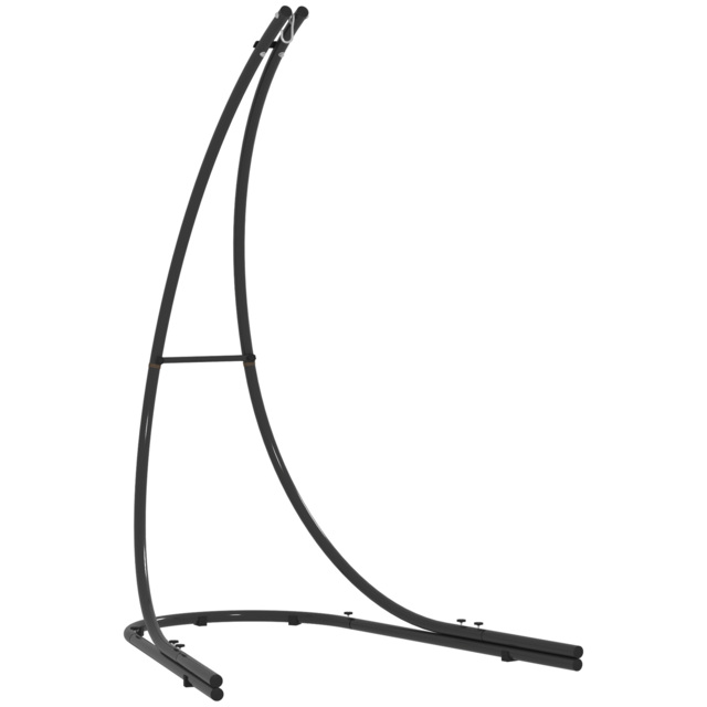 Outsunny Hammock Chair Stand Only, Hanging Chair Stand with Extra Large Base for Indoor Outdoor, 150 KG Capacity, Black - Aosom UK - image 1