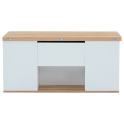 Lift-Top Coffee Table with Storage, 3 Drawers and Adjustable Height, Sofa End Tea Tables, Living Room, 100x51x47 cm, White & Oak - Aosom UK - thumbnail 2