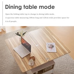 Lift-Top Coffee Table with Storage, 3 Drawers and Adjustable Height, Sofa End Tea Tables, Living Room, 100x51x47 cm, White & Oak - Aosom UK - thumbnail 6