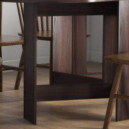 HOMCOM Folding Dining Table, Drop Leaf Table for Small Spaces, Oval Tabletop for Dining Room, Chocolate Wood Effect - thumbnail 8