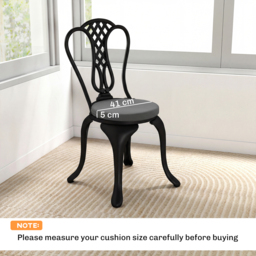 Outsunny Outdoor Bistro Chair Cushions Set of 4 with Removable Cover, 41 x 41 x 5 cm Round Seat Cushions with Ties, Dark Grey - thumbnail 3
