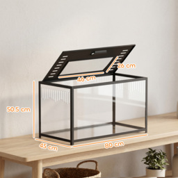 PawHut Hamster Cage, Chewproof Metal Rat Cage with Deep Base, Openable Top for Syrian Dwarf Hamster, Gerbil, 80 x 45 x 50.5 cm - thumbnail 3