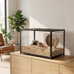 PawHut Hamster Cage, Chewproof Metal Rat Cage with Deep Base, Openable Top for Syrian Dwarf Hamster, Gerbil, 80 x 45 x 50.5 cm - thumbnail 9
