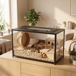 PawHut Hamster Cage, Chewproof Metal Rat Cage with Deep Base, Openable Top for Syrian Dwarf Hamster, Gerbil, 80 x 45 x 50.5 cm - thumbnail 8
