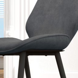 HOMCOM Velvet Dining Chairs with Metal Legs, Cosy Seating, Set of 2 Kitchen Chairs for Dining & Living Room, Grey - Aosom UK - thumbnail 8