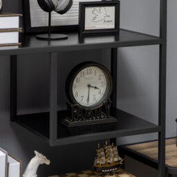 HOMCOM Industrial Accent Display Rack 7 Tier Bookcase, Display Rack for Living Room, Office, Bedroom, Black - thumbnail 8