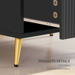 HOMCOM Elegant Two-Drawer Bedside Table Set of 2 - Black - thumbnail 6