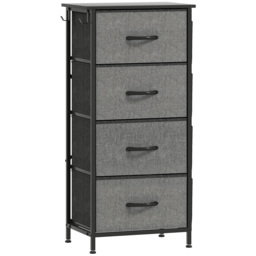 HOMCOM Chest of Four Fabric Drawers - Charcoal Grey - thumbnail 1