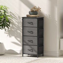 HOMCOM Chest of Four Fabric Drawers - Charcoal Grey - thumbnail 9