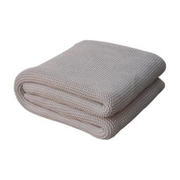 Hand-Knitted Double Knit Throw with Soft Breathable Natural Cotton, Knitted Blanket with Secure Packaging, 15L x 26W x 15H cm, Grey - Aosom UK - thumbnail 6