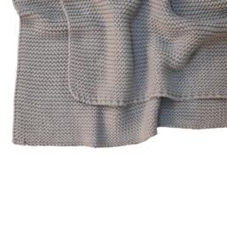Hand-Knitted Double Knit Throw with Soft Breathable Natural Cotton, Knitted Blanket with Secure Packaging, 15L x 26W x 15H cm, Grey - Aosom UK - thumbnail 4