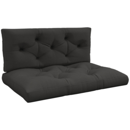 Outsunny 4-Piece Pallet Seat Cushions Back Pillows Replacement, Patio Chair Cushions Set for Indoor Outdoor, Charcoal Grey - thumbnail 1